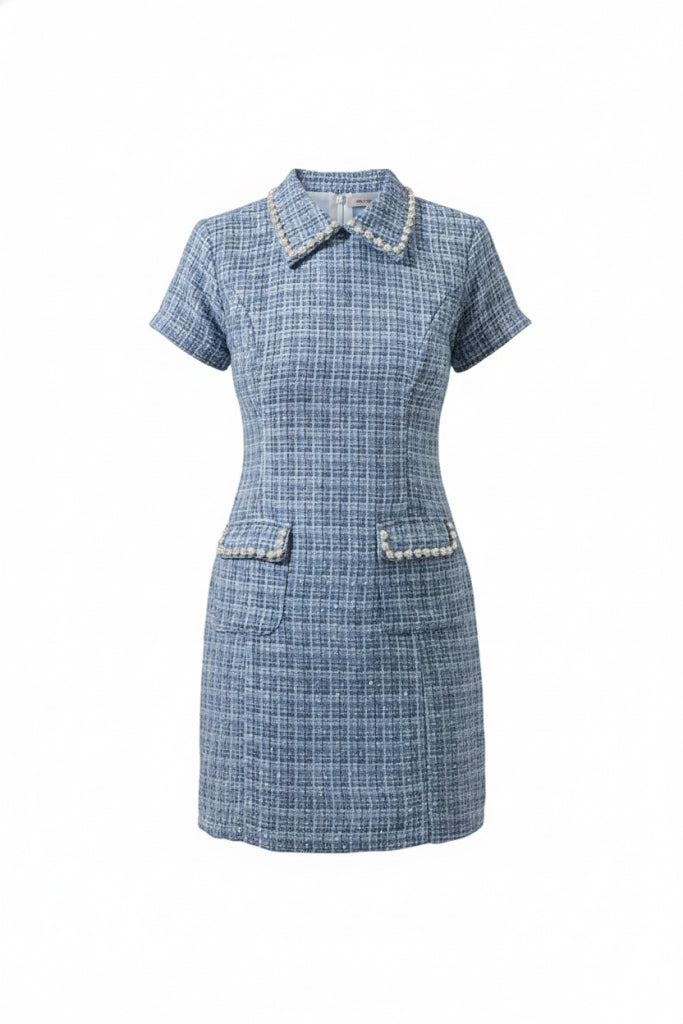 Haley Astery Tweed Collar Mini Dress