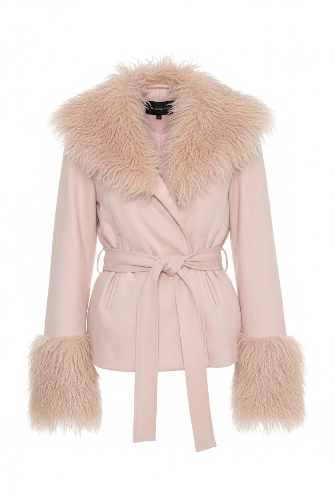 Fur Neckline Cuffs Front tie