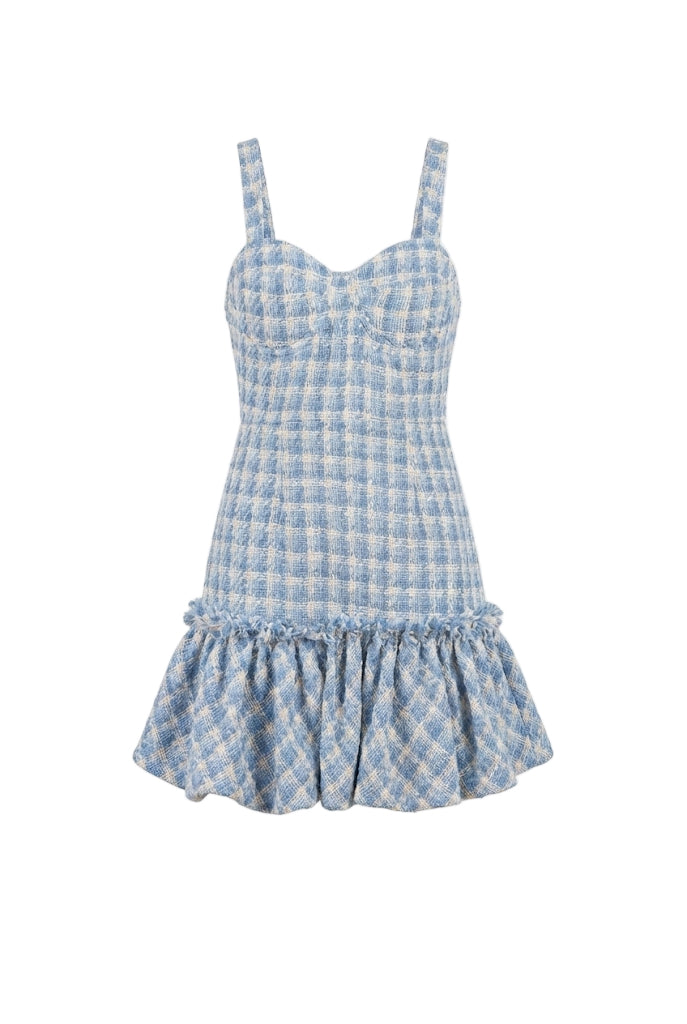 Charlotte Tweed Bubble Hem Mini Dress