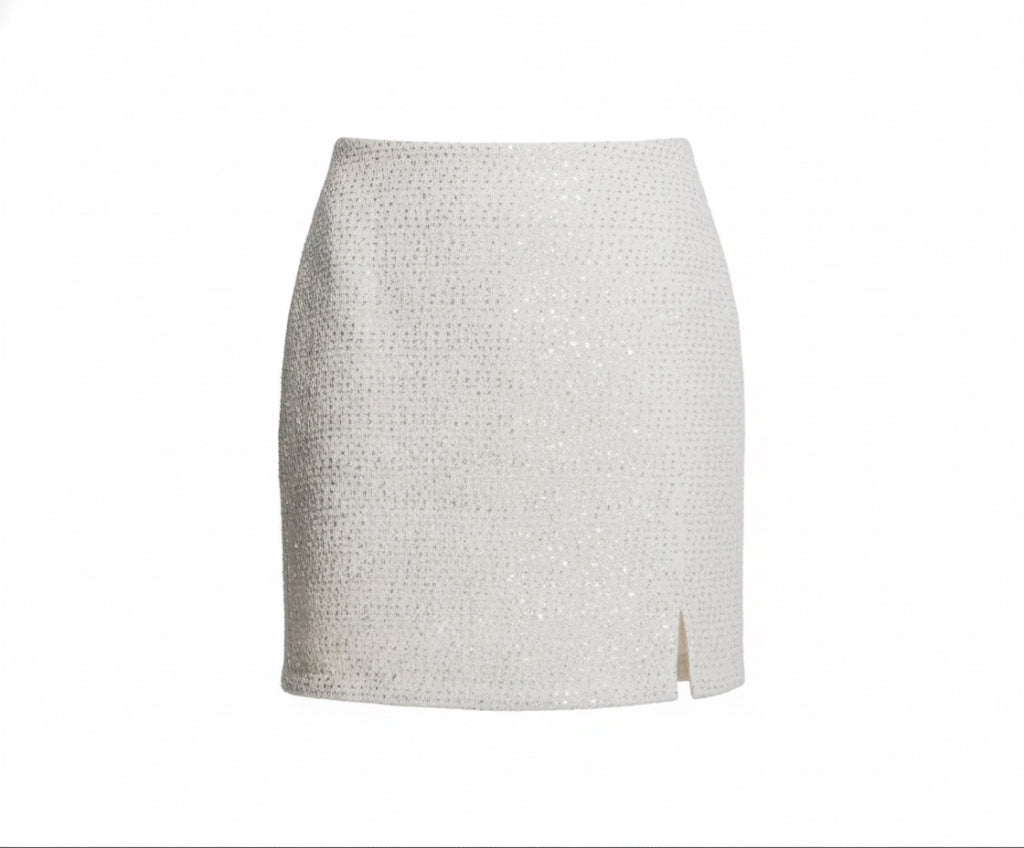 Ivory Tweed Skirt