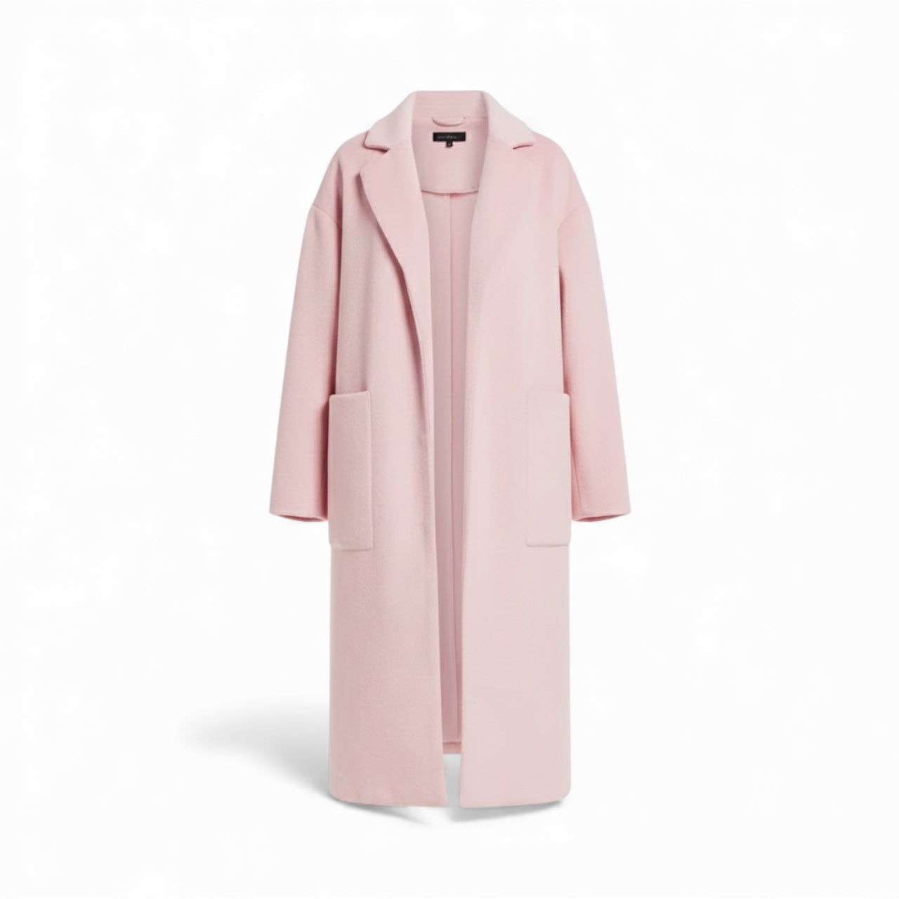 Belted Longline Coat in Pink
