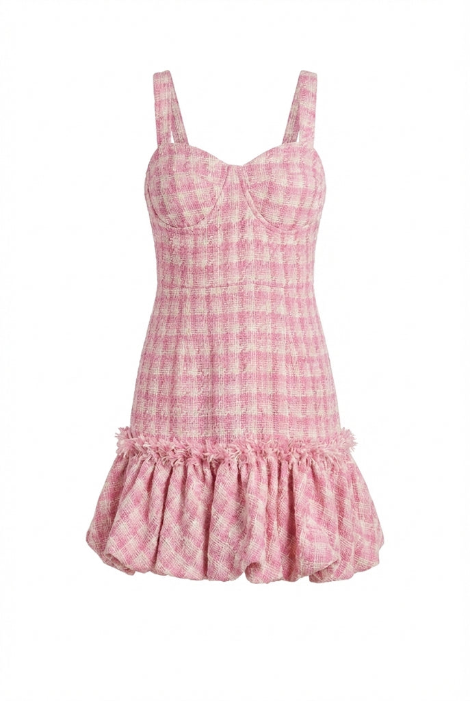 Charlotte Tweed Bubble Hem Mini Dress