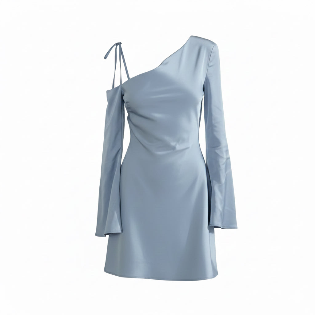 Iris Drape Satin Mini Dress