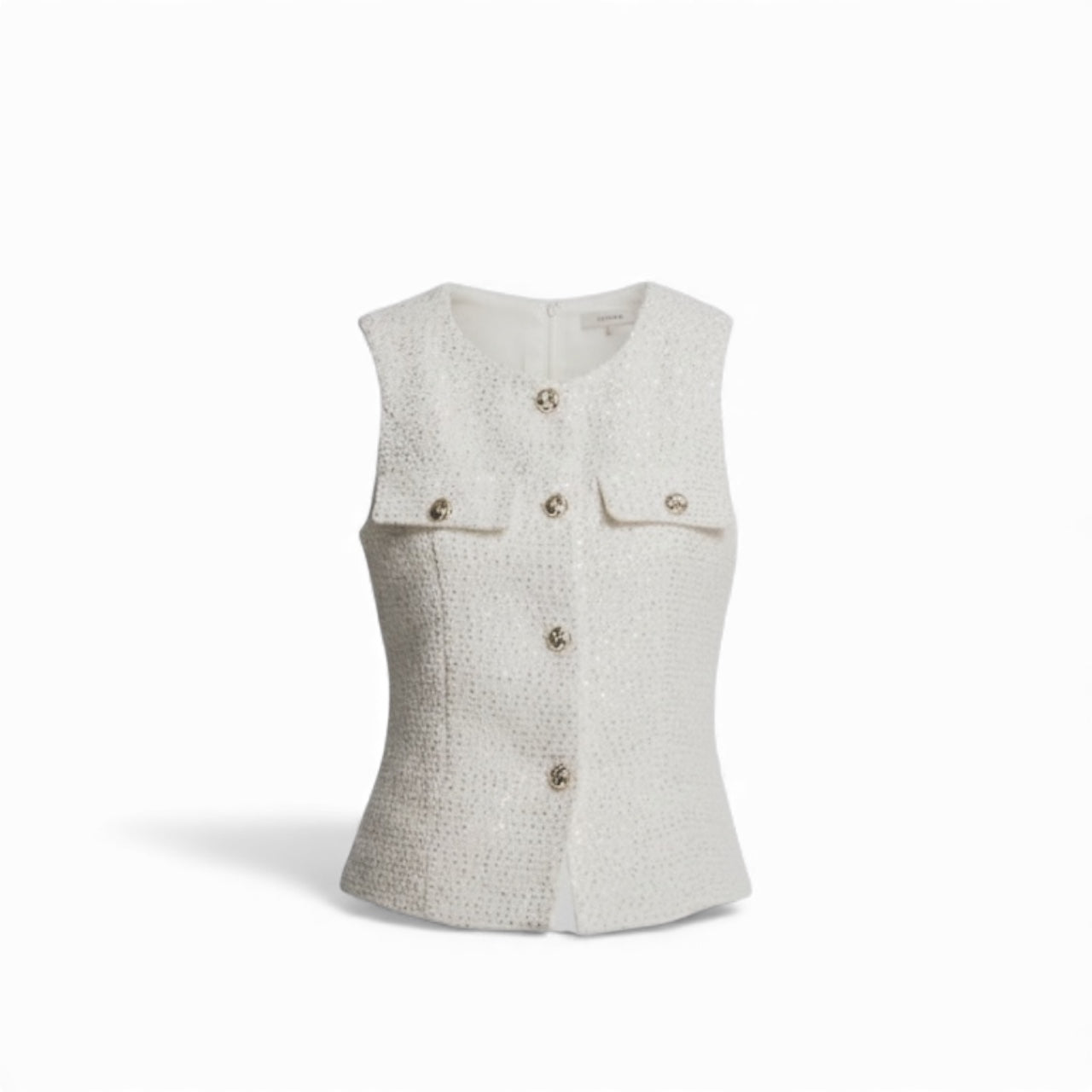 Ivory Tweed Vest
